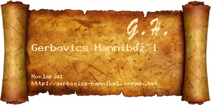 Gerbovics Hannibál névjegykártya